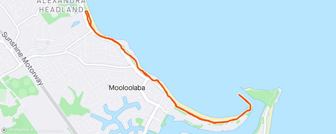 Map of the activity, Windy Mooloolaba- First half with O