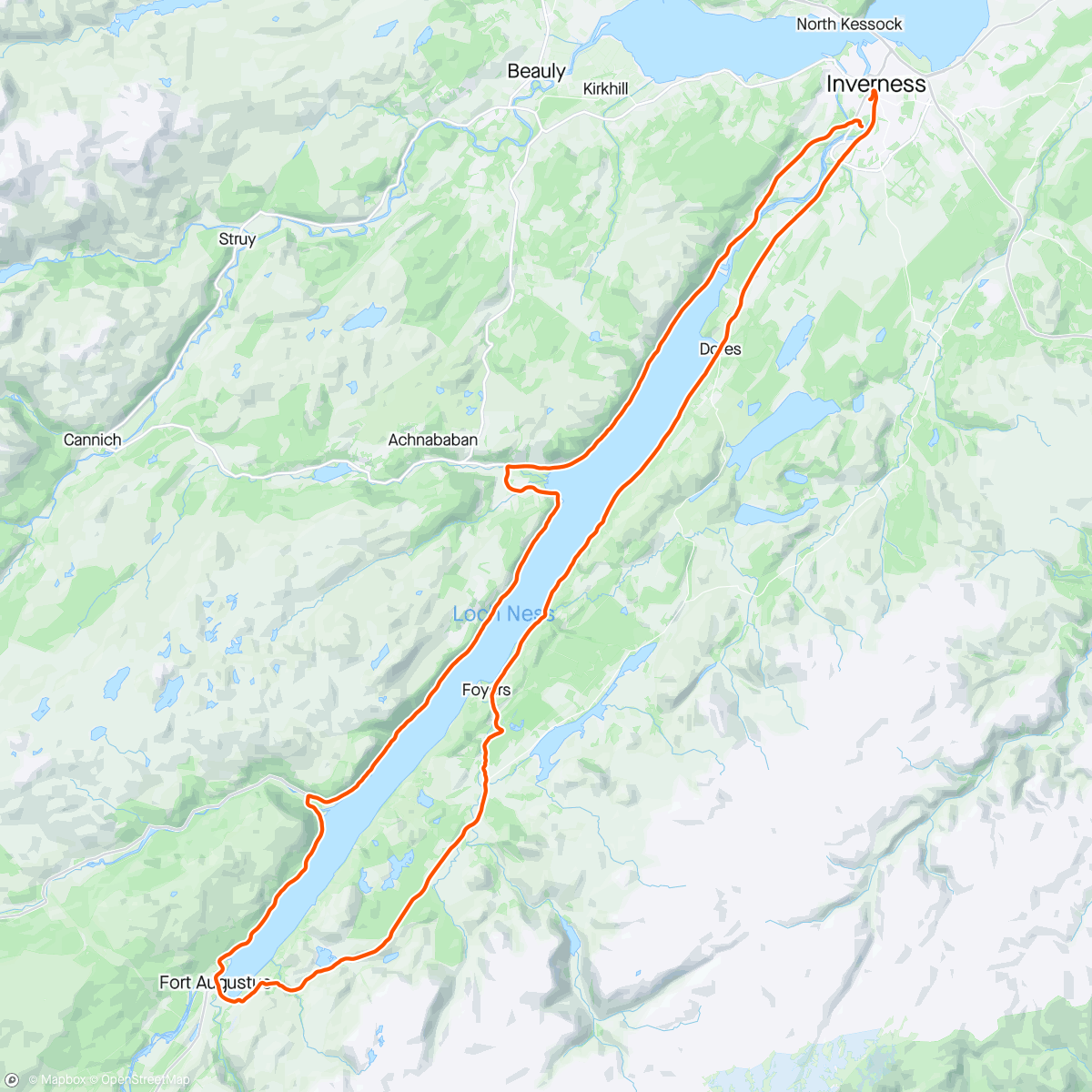 「Etape Loch Ness 2024」活動的地圖
