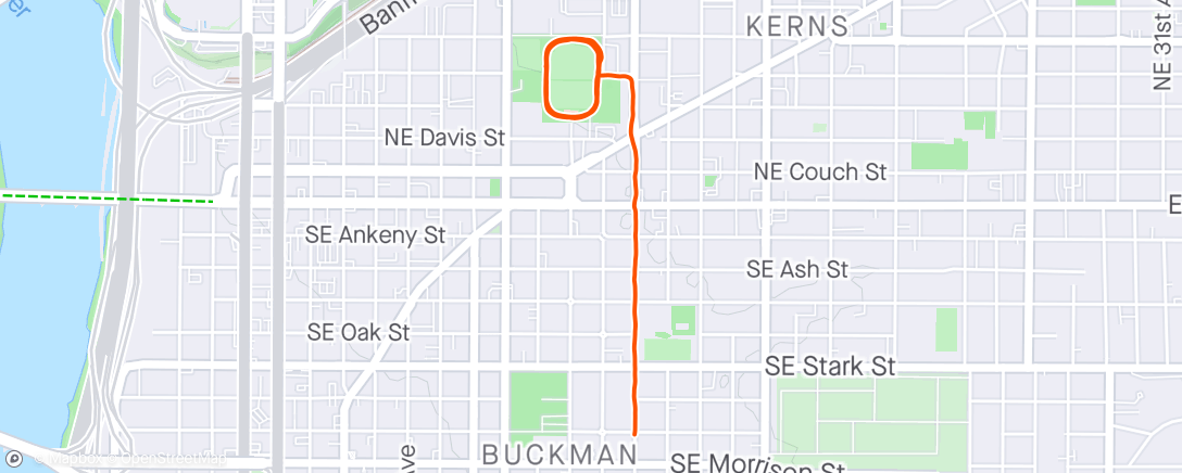 Map of the activity, Sprints, 7x:10s, 6:05/mi, 3m recovery