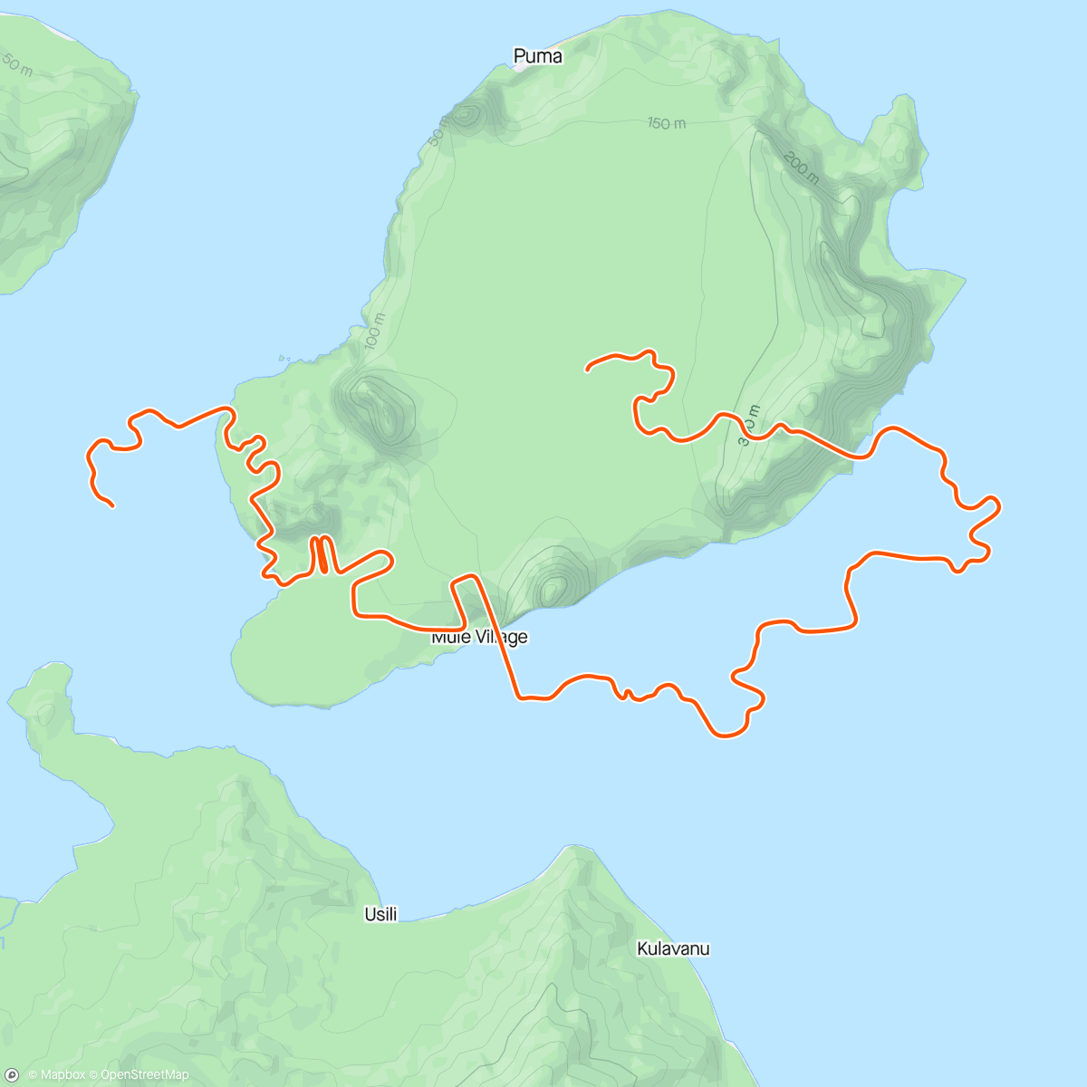 Mapa da atividade, Zwift - Out And Back Again in Watopia
