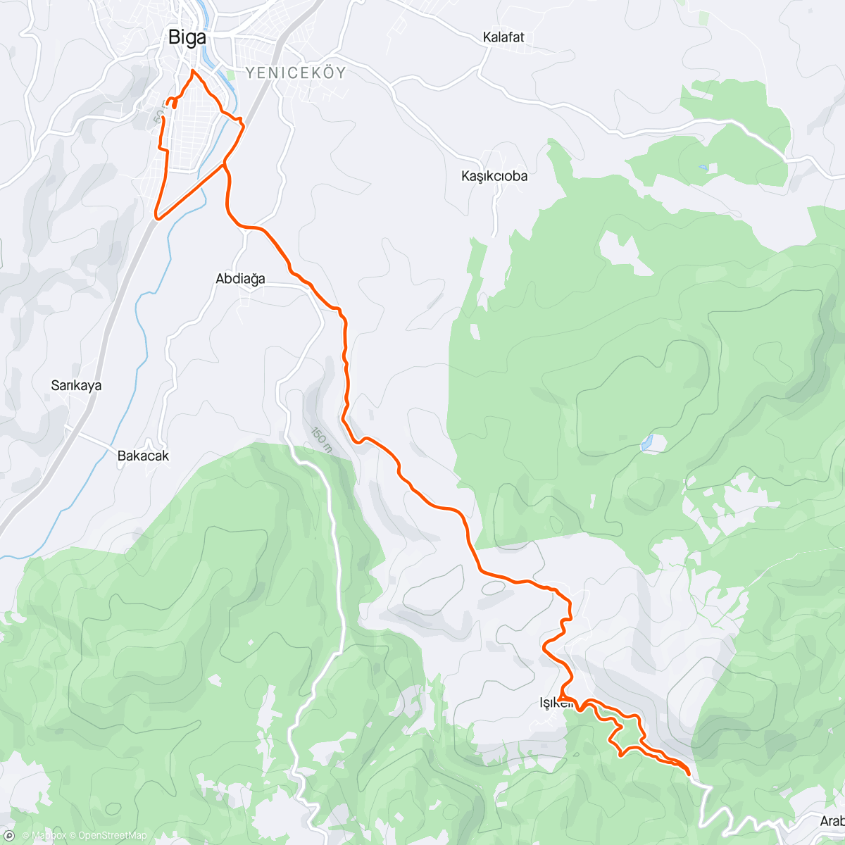 アクティビティ「Mini bir tırmanış turu」の地図