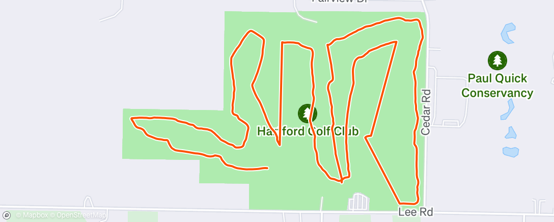 Map of the activity, Golf at Hartford