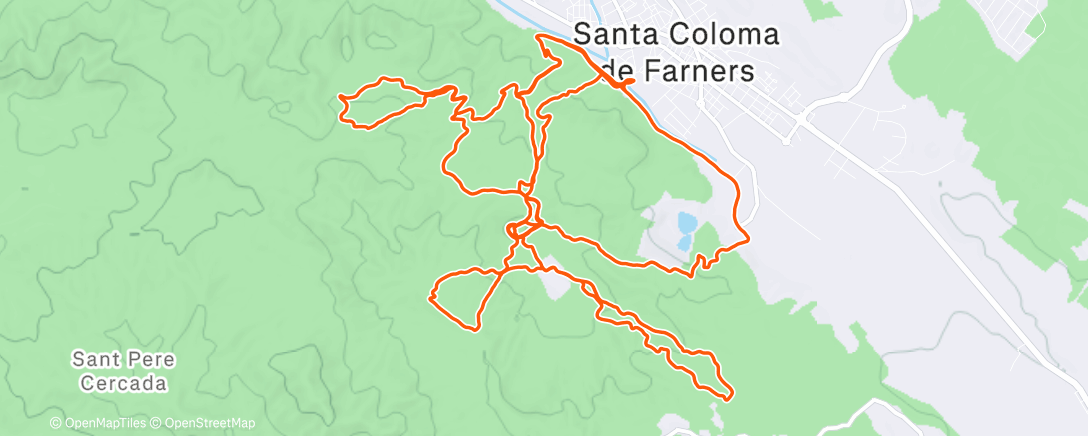 Map of the activity, Bicicleta de montaña eléctrica por la tarde