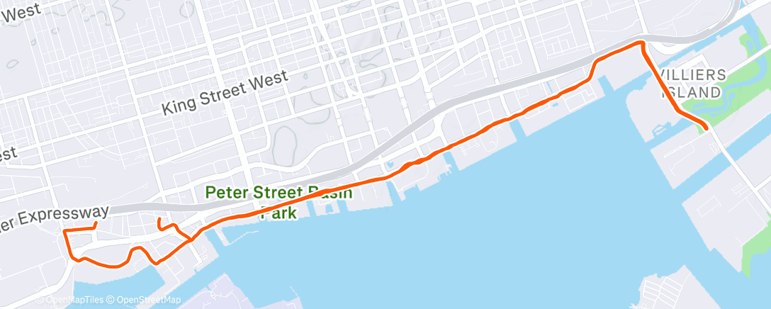 Map of the activity, Afternoon Run