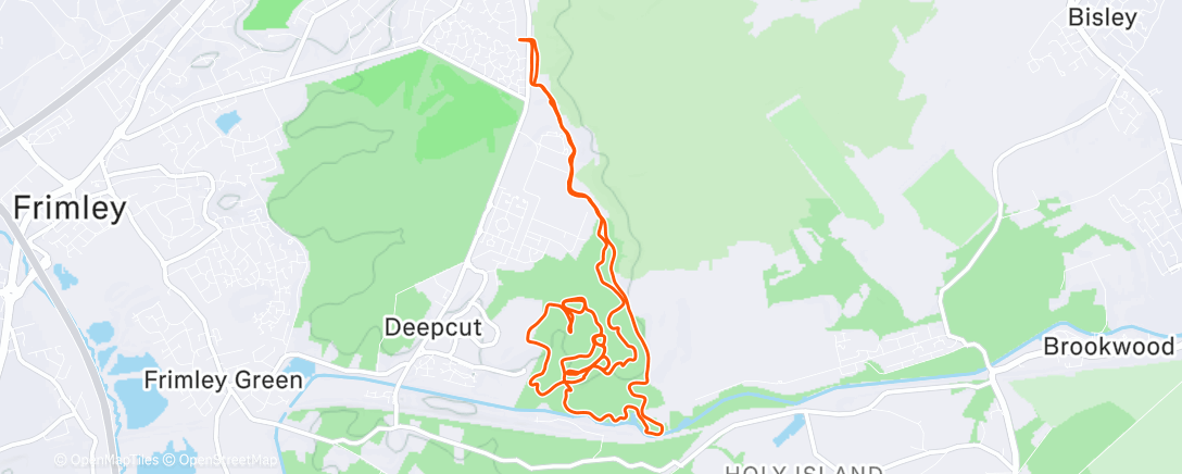 Map of the activity, Camberley roundtrip