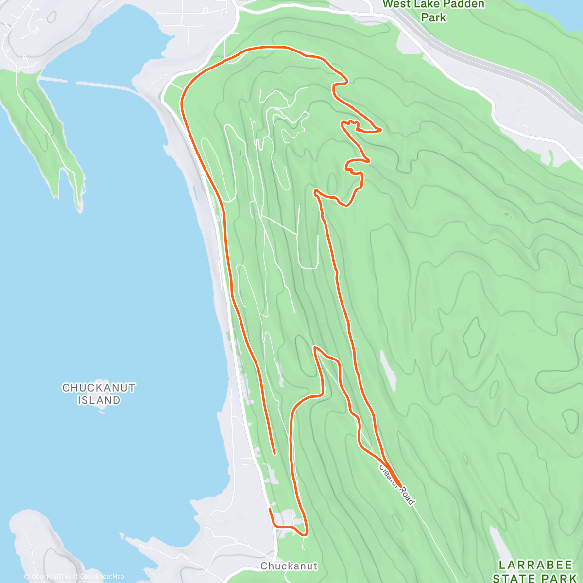 Map of the activity, Sunset E Trail Clearing