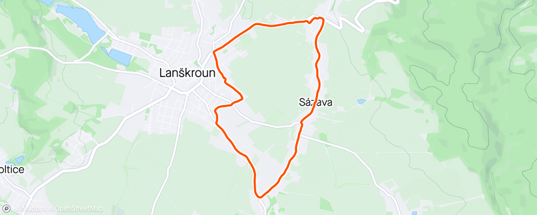 Kaart van de activiteit “Lanškroun Run”