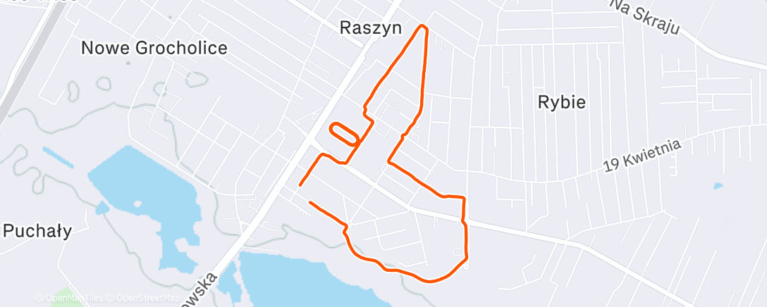 Map of the activity, Evening Run