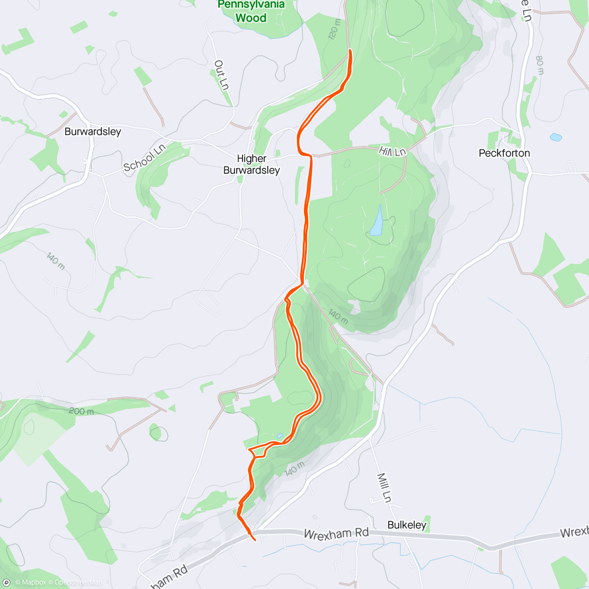 Mapa de la actividad, Bickerton poacher sandstone trail