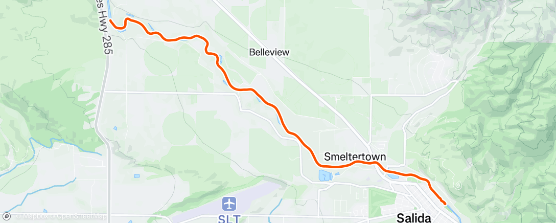 Map of the activity, Packraft Drift In ➡️Salida