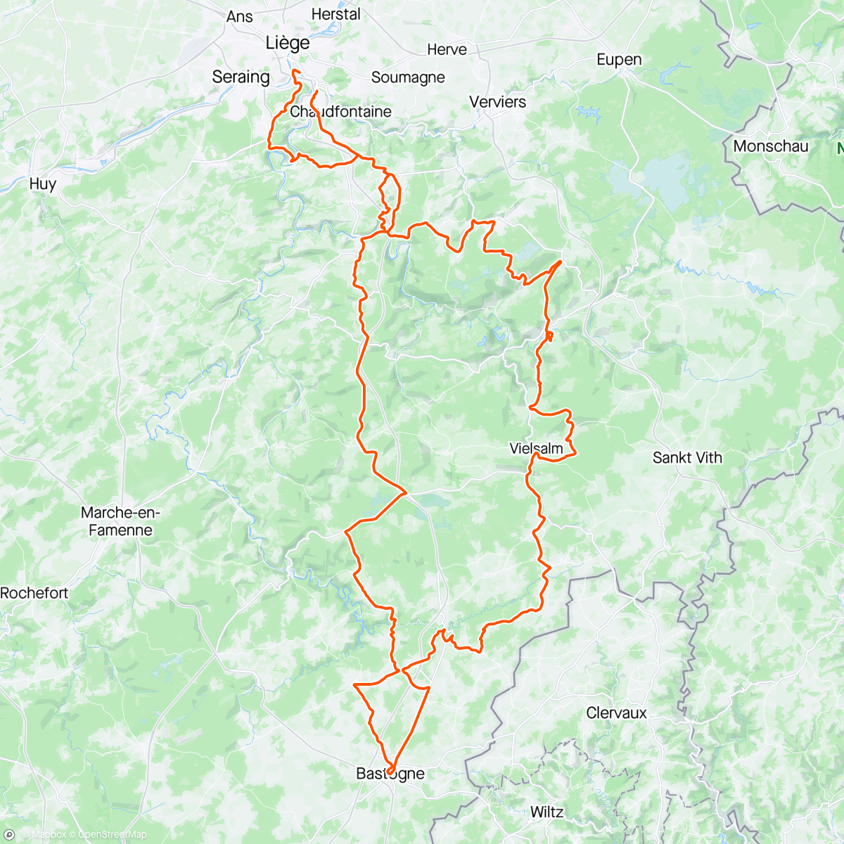 Map of the activity, Liège-Bastogne-Liège 🇧🇪🏆