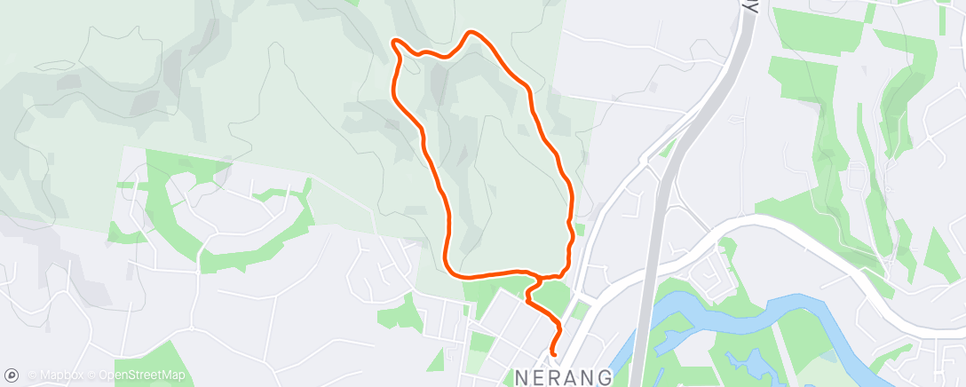 Map of the activity, Nerang in the rain