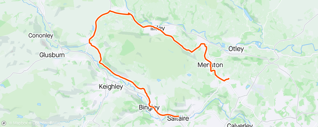 Карта физической активности (Ride back from Saltaire junior Parkrun along canal to Silsden)
