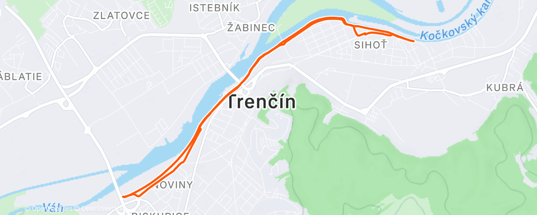 Map of the activity, Afternoon Run
