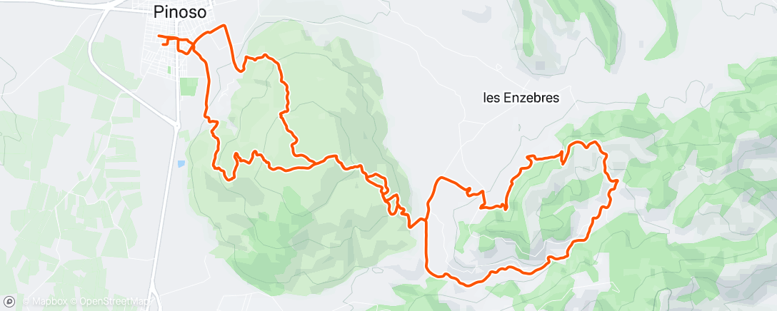 Map of the activity, Bicicleta de montaña vespertina