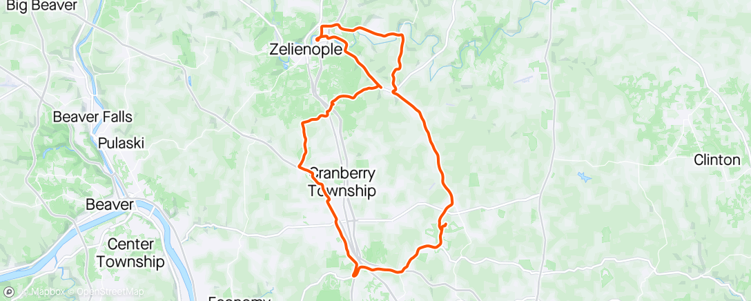Map of the activity, Rt. 68 Detour EC To Zielienople