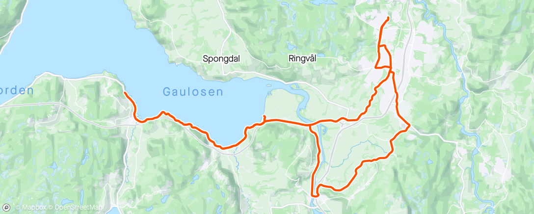 「Sykkeltur i bra sommervær og kort-kort」活動的地圖