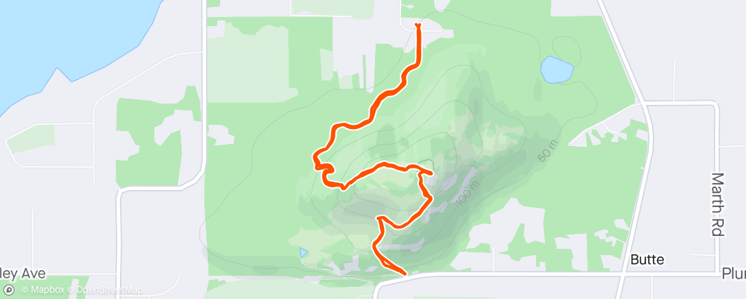 Map of the activity, The Butte.