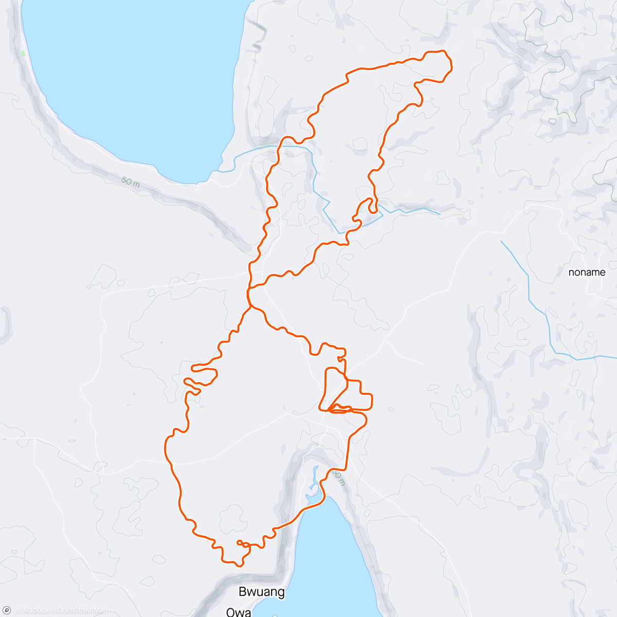 Карта физической активности (Zwift - Pacer Group Ride: Makuri 40 in Makuri Islands with Bernie)