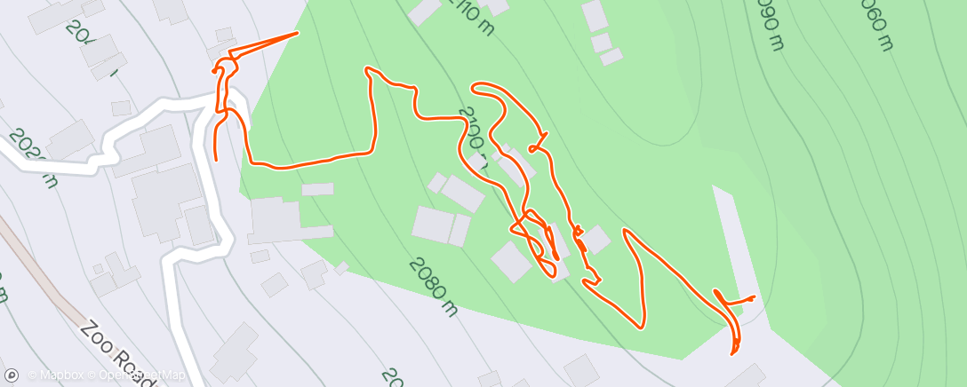 Mapa de la actividad, Lunch Walk (Unfortunately didn't record first 2 km which covers all the climb)