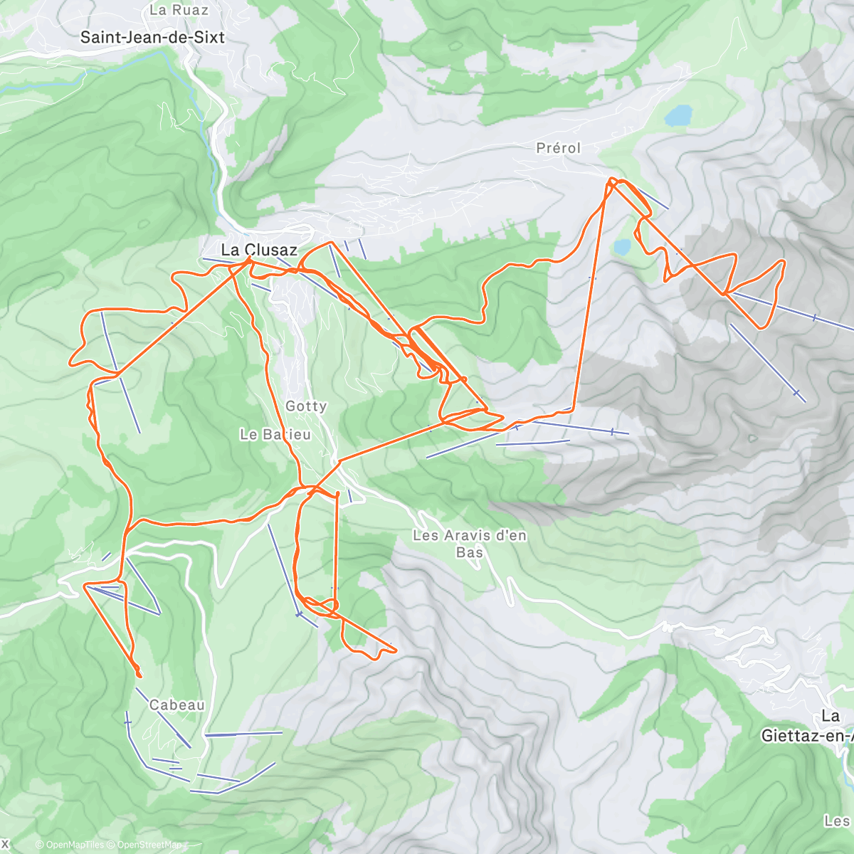 Map of the activity, La Clusaz - (snow) Day 5