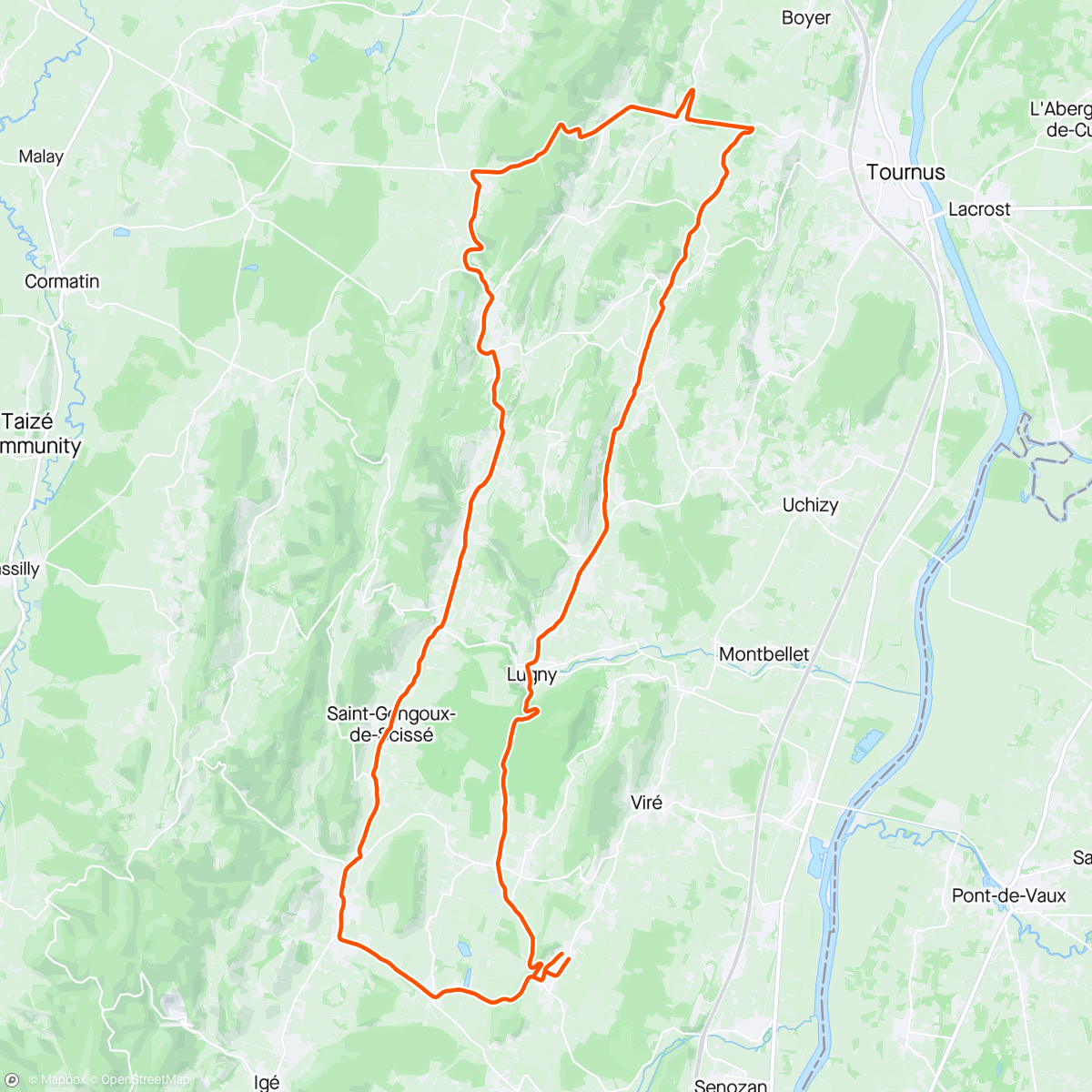 Map of the activity, Col des Chèvres