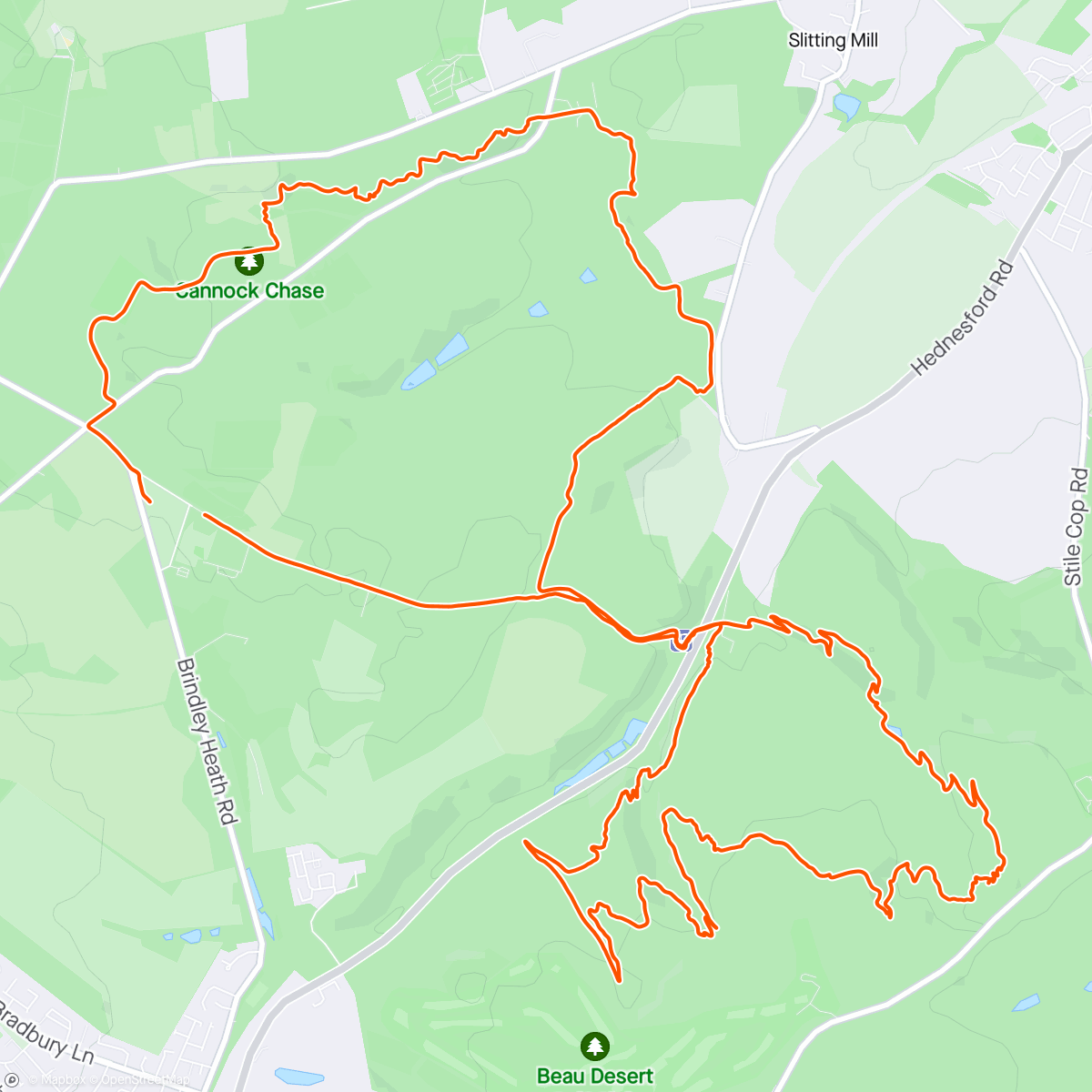 Map of the activity, Cannock chase