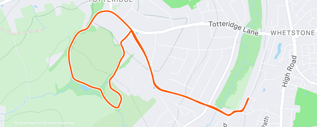 Map of the activity, Darlands lake loop with Matt