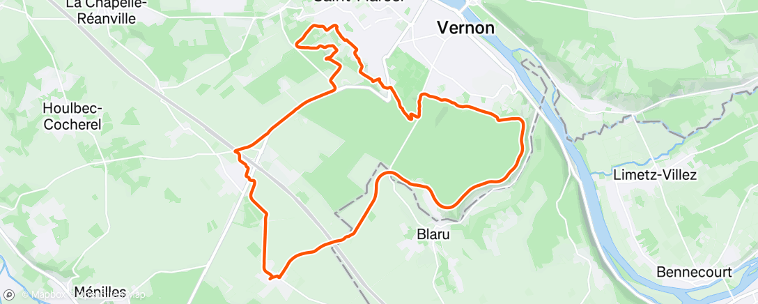 Map of the activity, Course à pied le matin