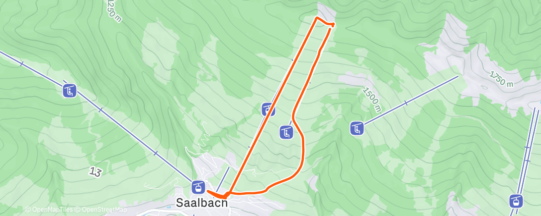Map of the activity, Skiabfahrt am Nachmittag