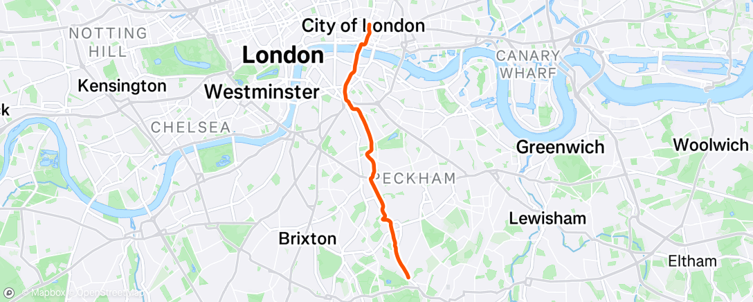 Map of the activity, Afternoon Run