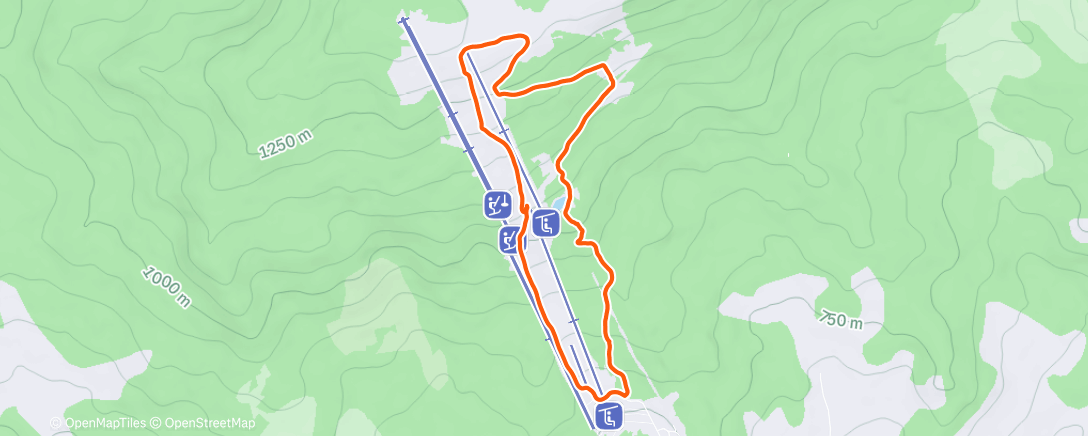 Map of the activity, Morning Skialp Kubínka