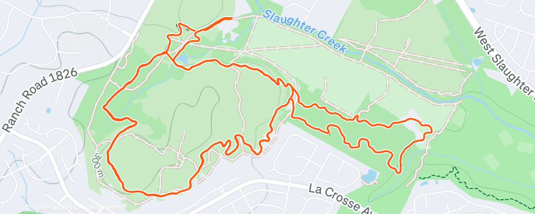 Map of the activity, Lunch Trail Run