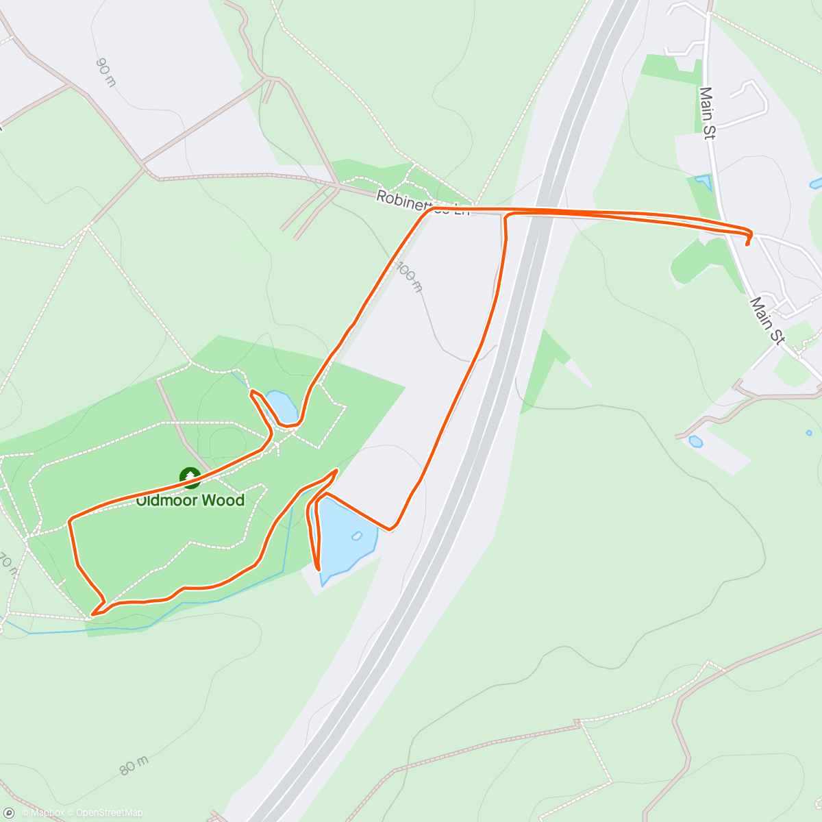 Mapa da atividade, Stroll in Oldmoor Wood to see the Bluebells