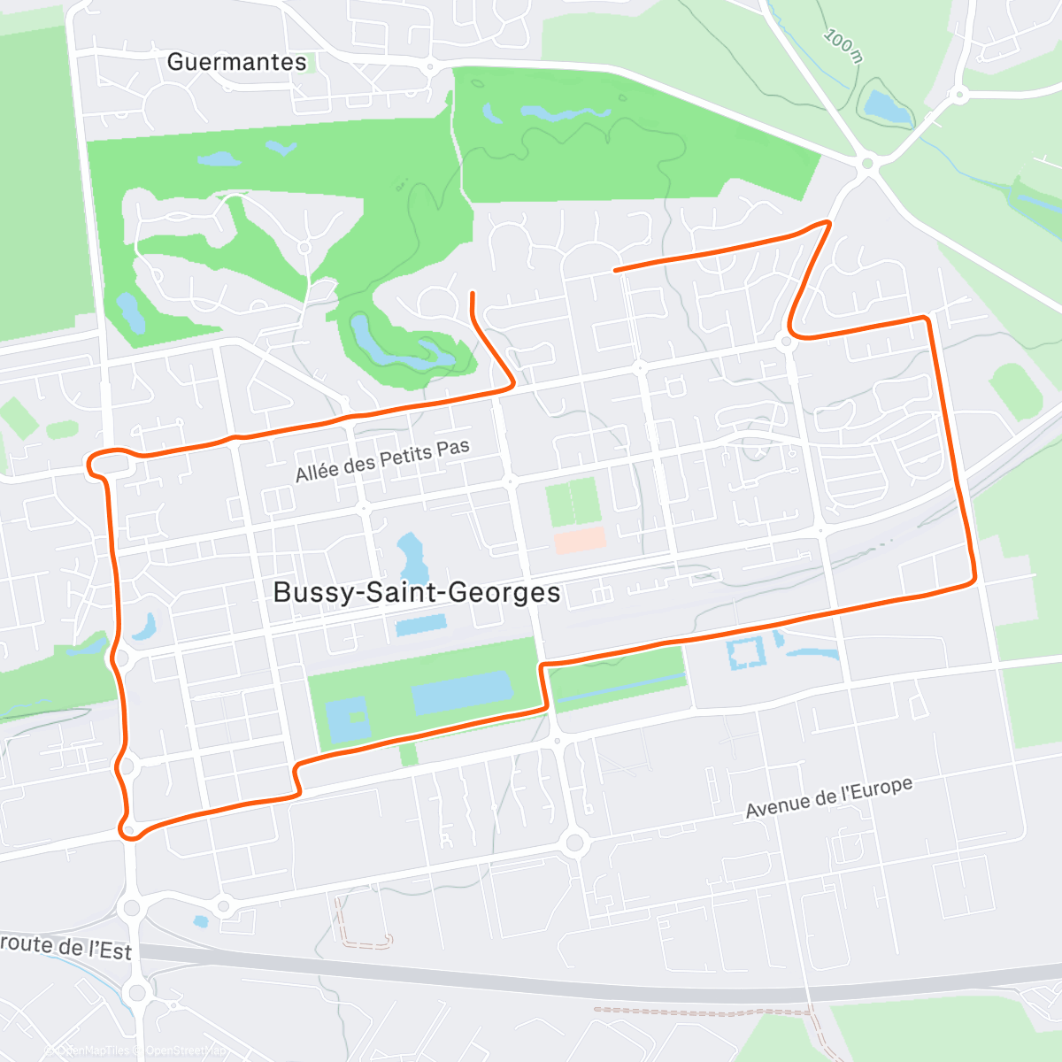 Map of the activity, Footing de la veille
