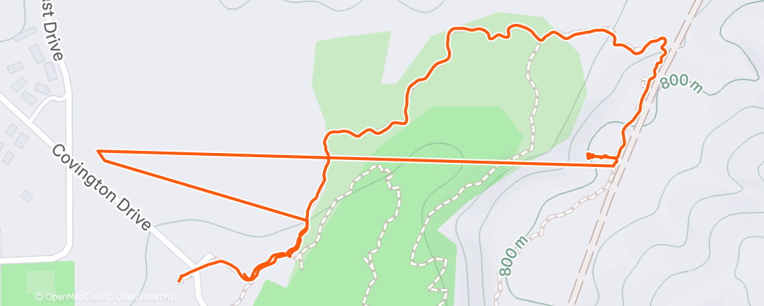 Map of the activity, Afternoon Run