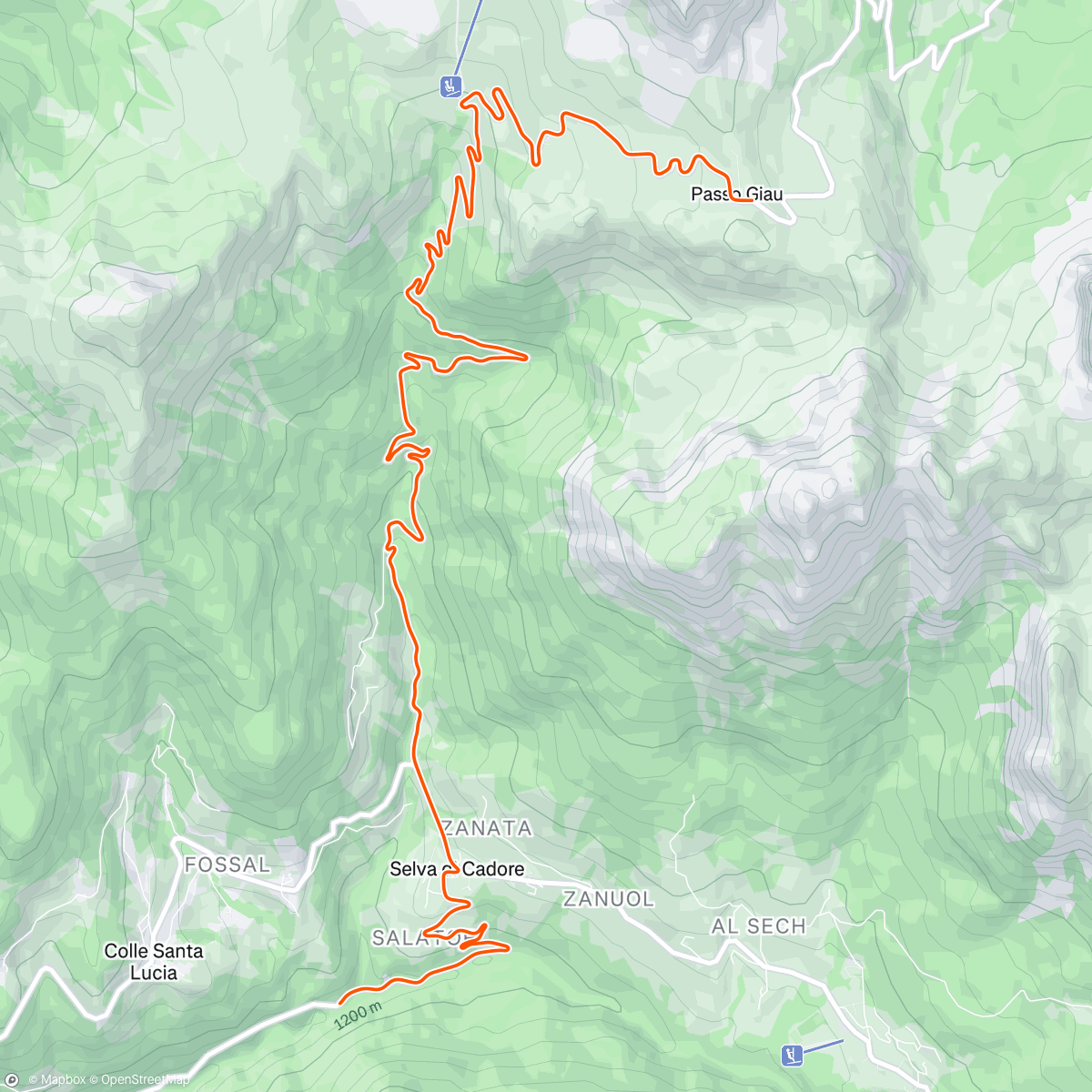 Map of the activity, ROUVY - Passo Giau