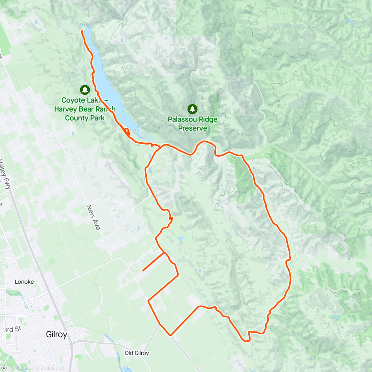 Mapa de la actividad (Still Green Gilroy ride)