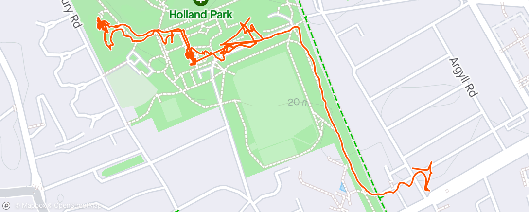 Map of the activity, 3 generations Holland Park meander