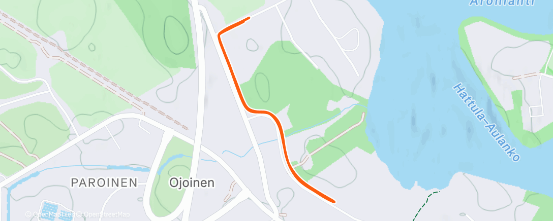 Map of the activity, Afternoon Run