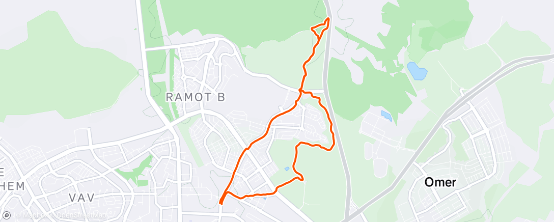 Map of the activity, Afternoon Trail Run