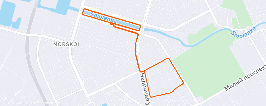 Map of the activity, Дневной забег