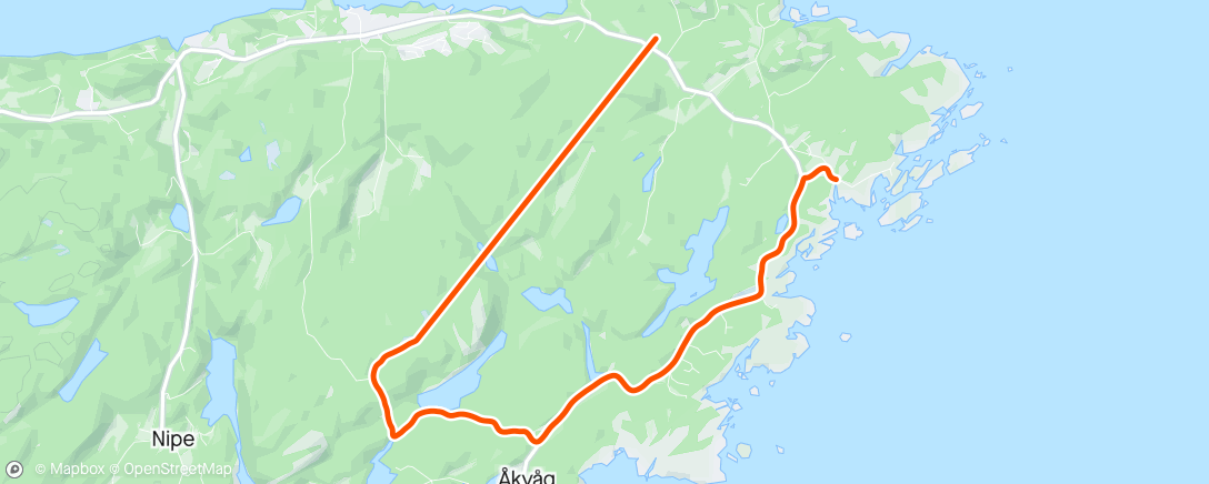 Map of the activity, Rolig over Hisåsen