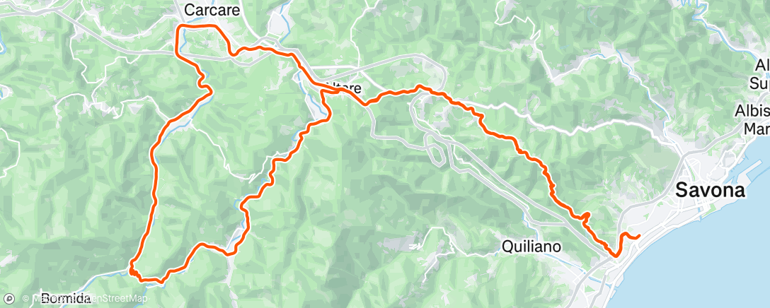 Map of the activity, Pedalata mattutina