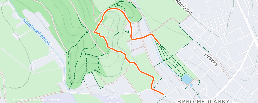 Map of the activity, Afternoon Trail Run