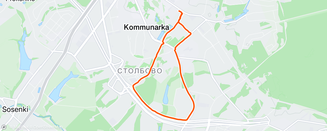 Map of the activity, Вечерний забег