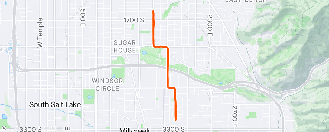 Mapa de la actividad (6 mile w/4 mile @15k pace)