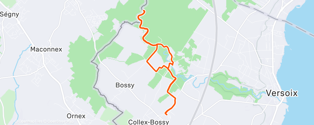 Map of the activity, Genève, Collex mot Sauverny ToR