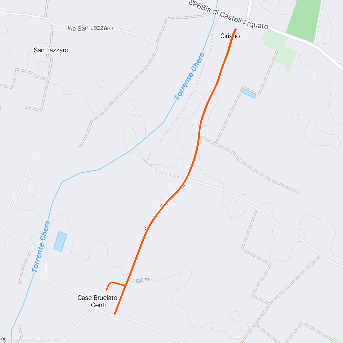 Mapa de la actividad, Corsa serale