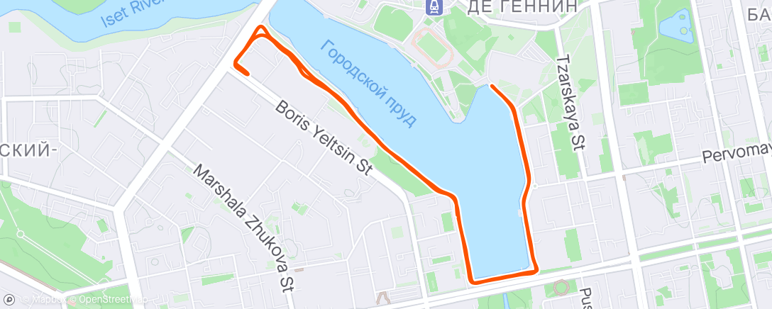 Map of the activity, 5 вёрст